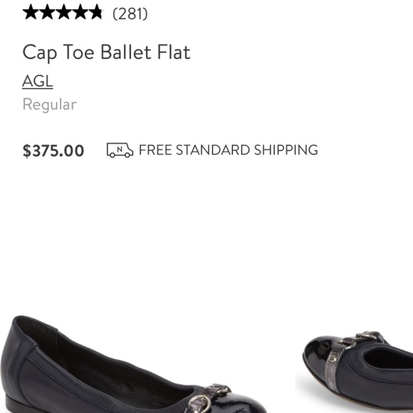AGL cap toe ballet flat Sz 34.5 - Picture 3 of 3